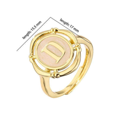 Initial Enamel Signet Ring with Gold-Plated Design and Customizable Letter